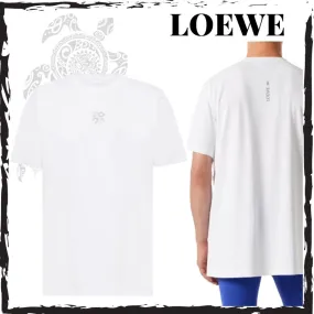 LOEWE  |Plain Short Sleeves Logo Luxury T-Shirts