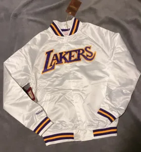 Los Angeles Lakers Mitchell & Ness NBA Lightweight Satin Men Jacket - White