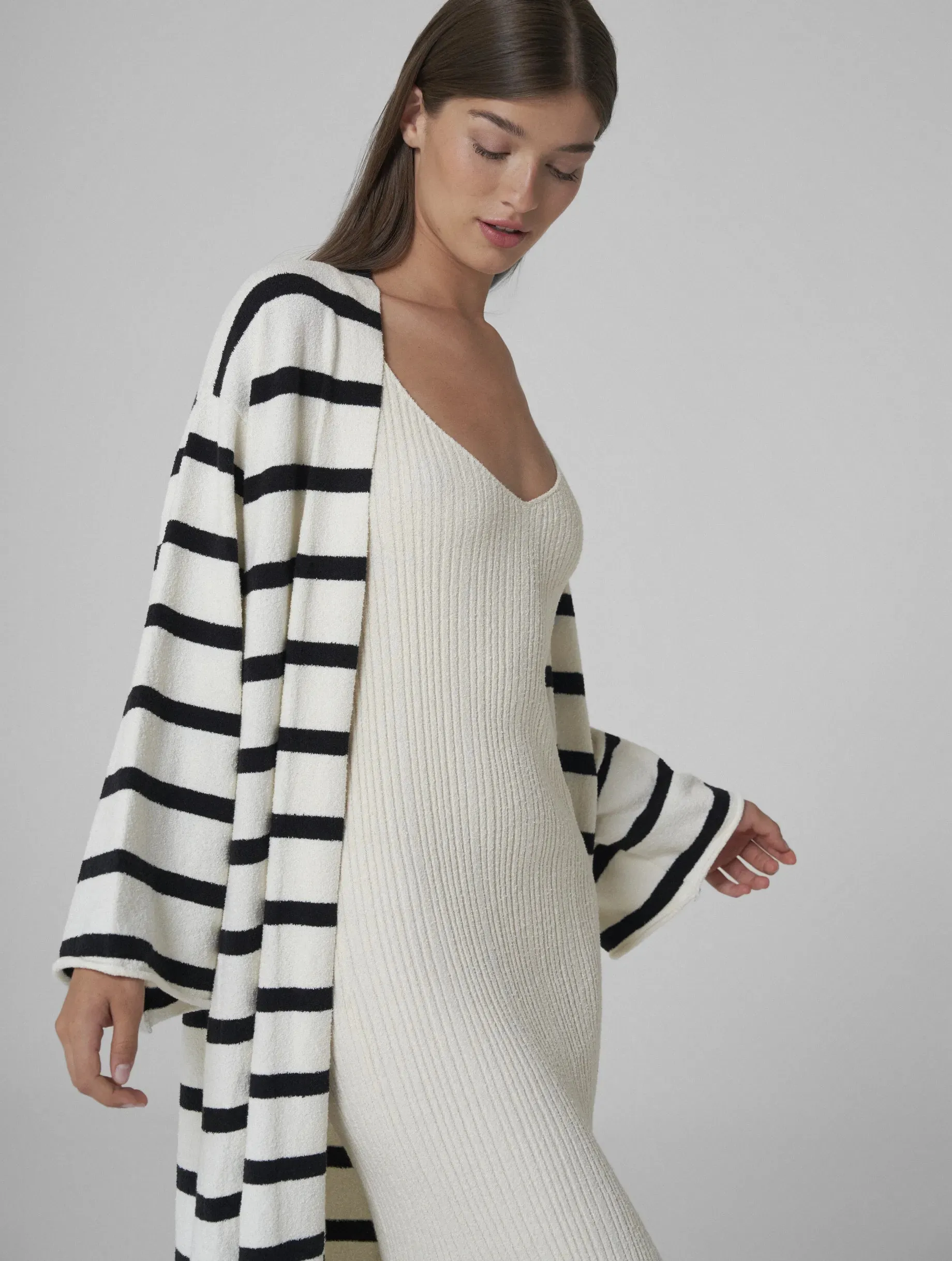 MAHA Knitted maxi-coat stripe