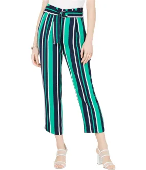 Maison Jules Womens Striped Belted Culotte Pants