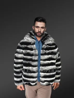 Men's Celebrity Style Real Chinchilla Jacket