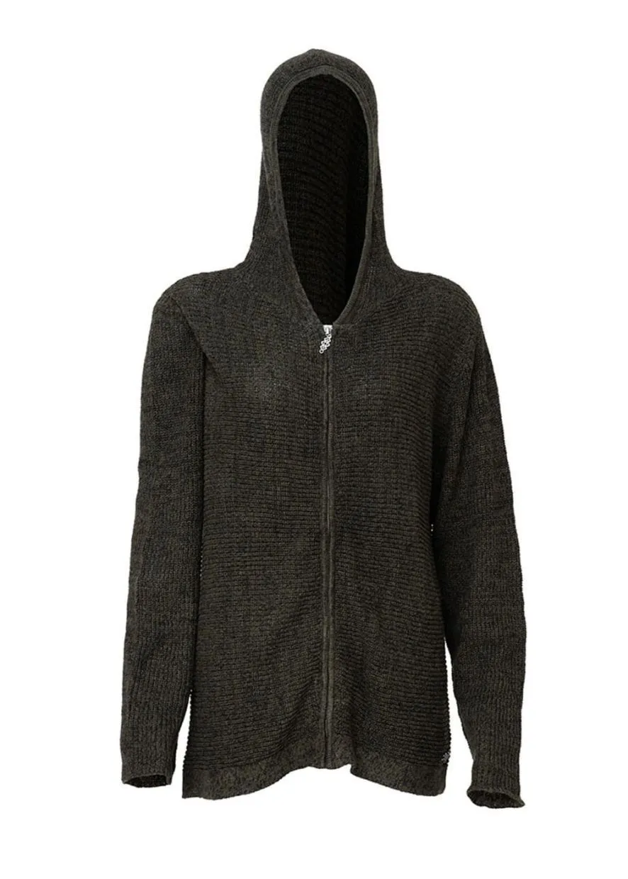 Mens Hemp and Cotton Knit Zip Hoodie