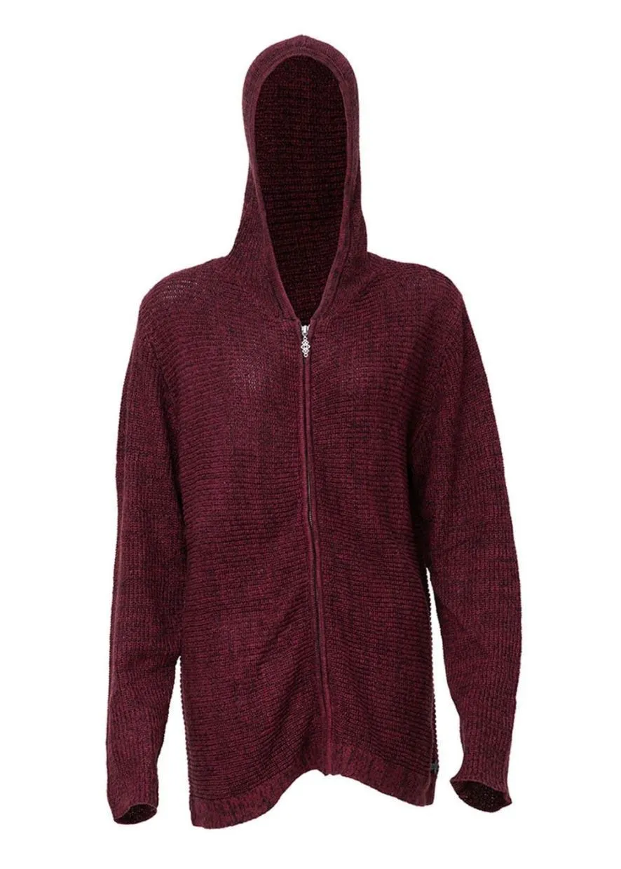 Mens Hemp and Cotton Knit Zip Hoodie