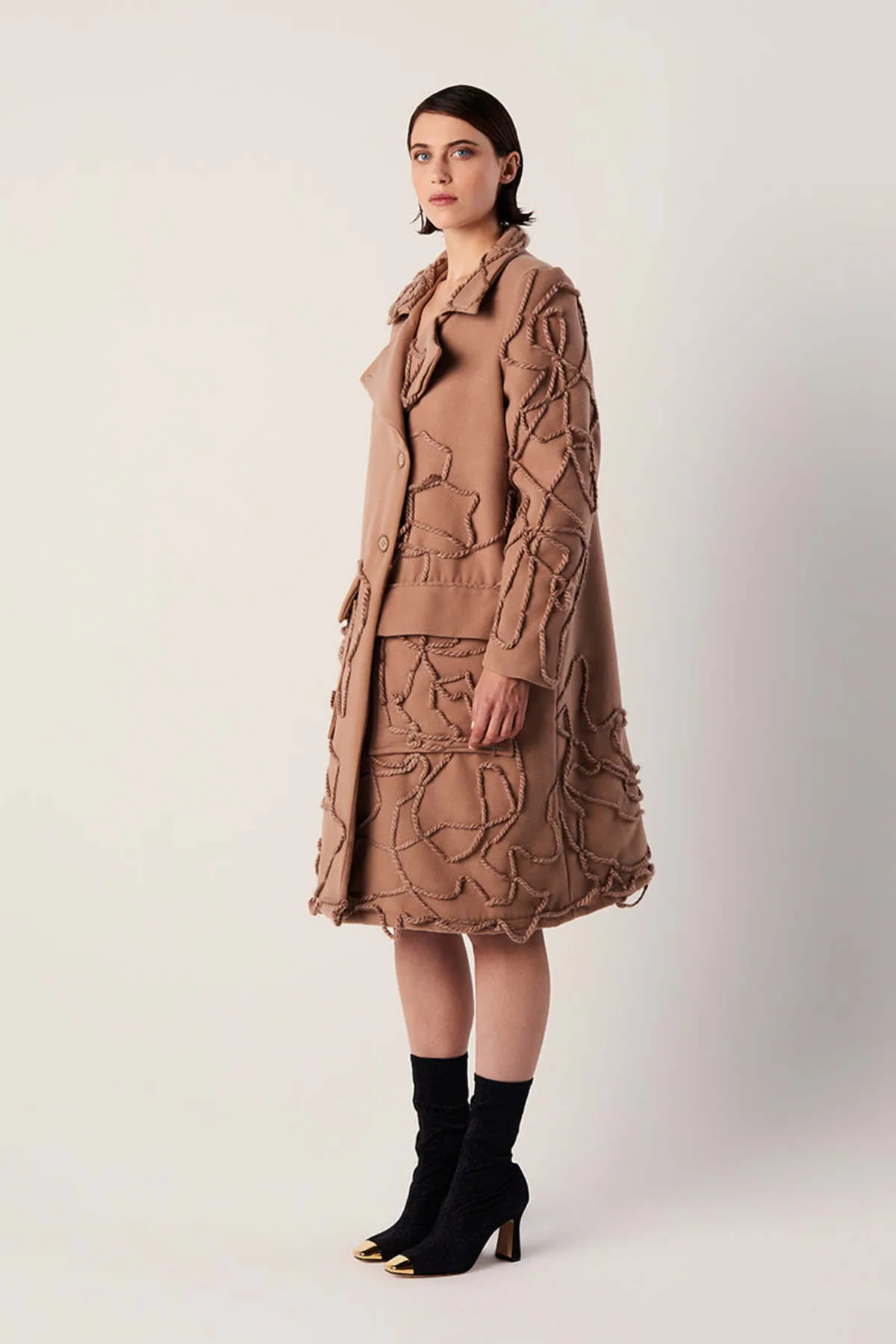 Midi Wool Coat - Beige