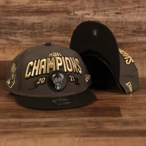 Milwaukee Bucks 2021 NBA Champions Trophy Locker Room 9Fifty Snapback Hat