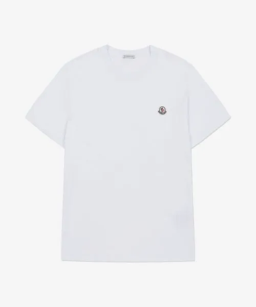 MONCLER  |U-Neck Plain Cotton Short Sleeves Logo