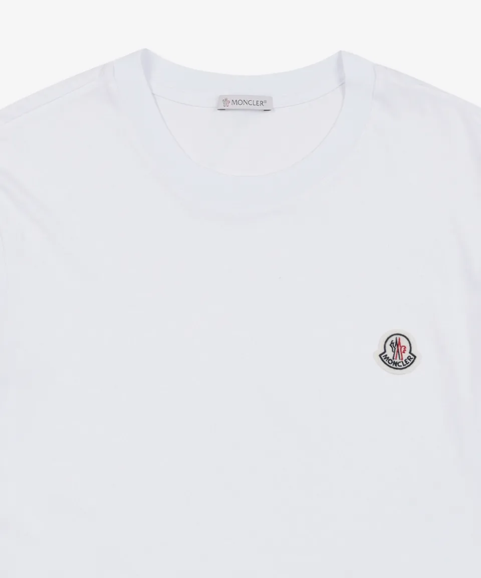 MONCLER  |U-Neck Plain Cotton Short Sleeves Logo