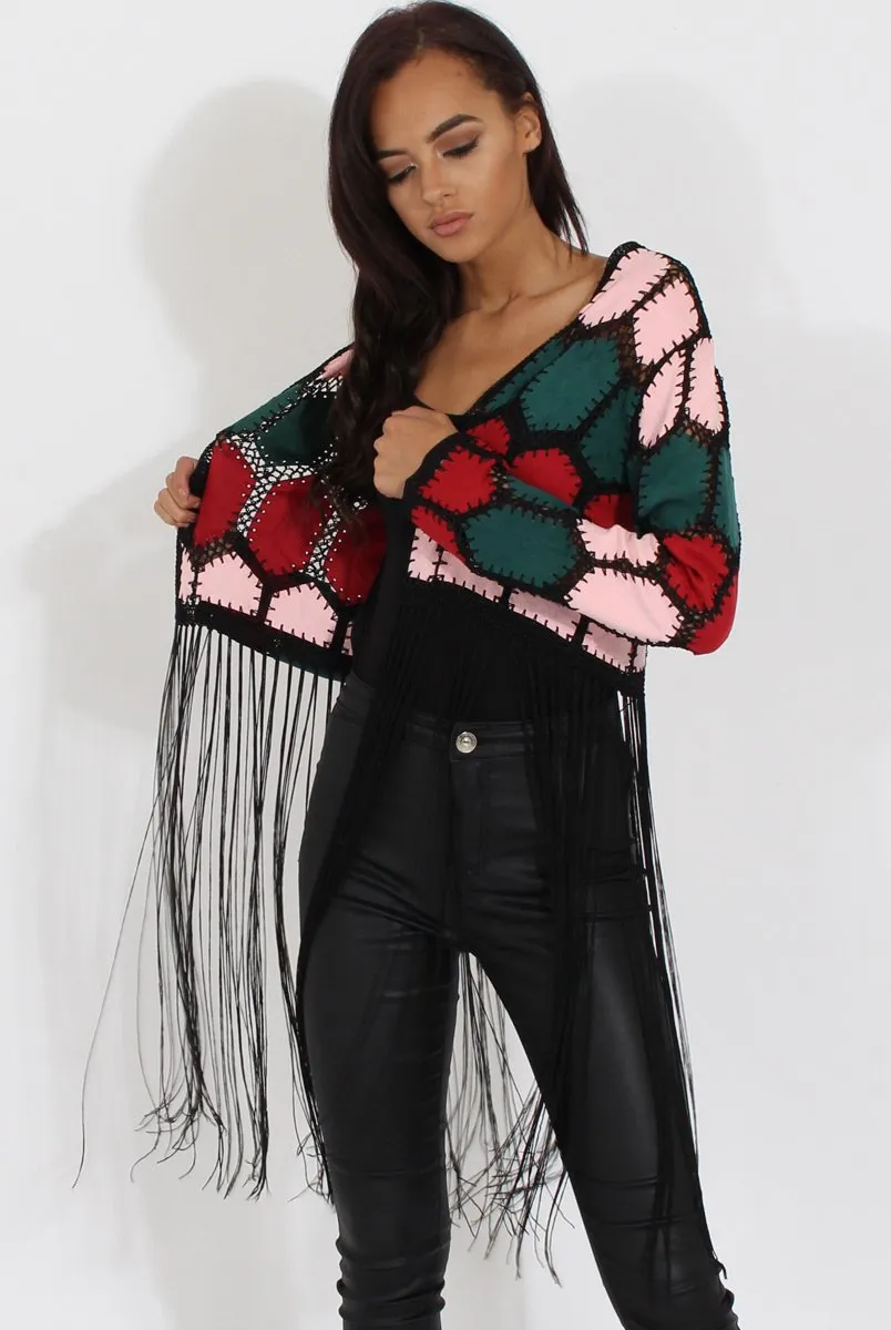 Multi Suede Patch Stitch Tassel Jacket - Kay