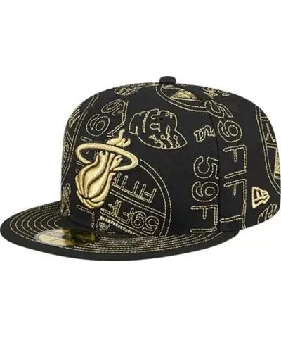 New Era Men's NBA Miami Heat 59FIFTY Day Allover Print Stencil Fitted Hat