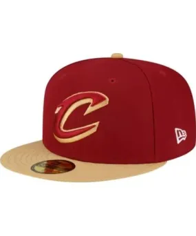 New Era Men's NBA Wine/Gold Cleveland Cavaliers 2-Tone 59FIFTY Fitted Hat