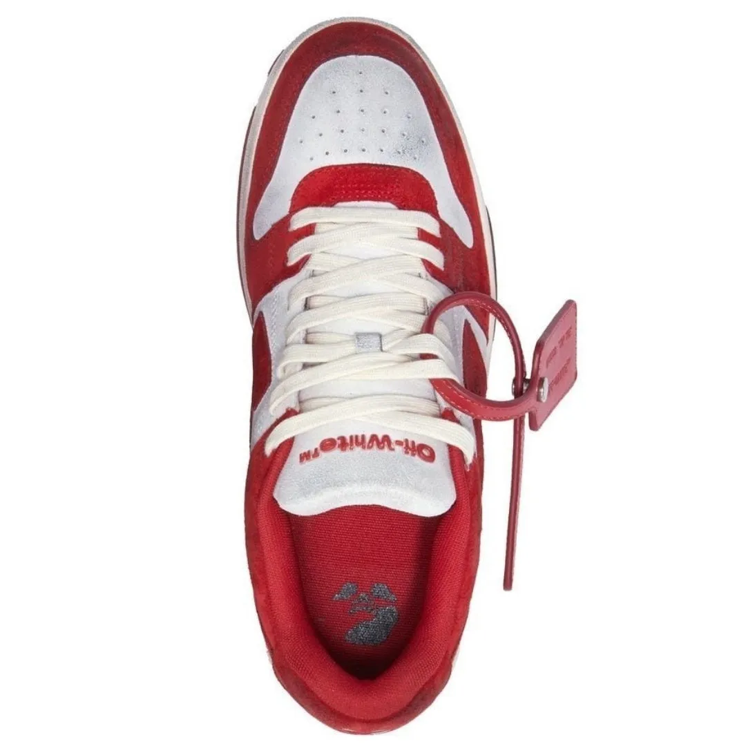 Off White Out Of Office Vintage Red Suede Leather Sneakers