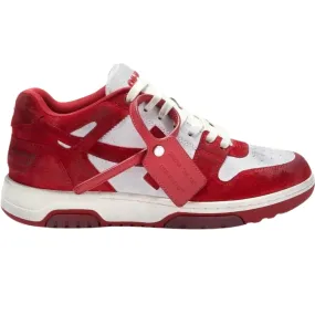 Off White Out Of Office Vintage Red Suede Leather Sneakers