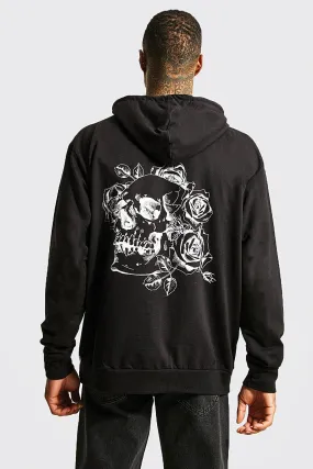 Oversized Floral Skull Graphic Hoodie | boohooMAN UK