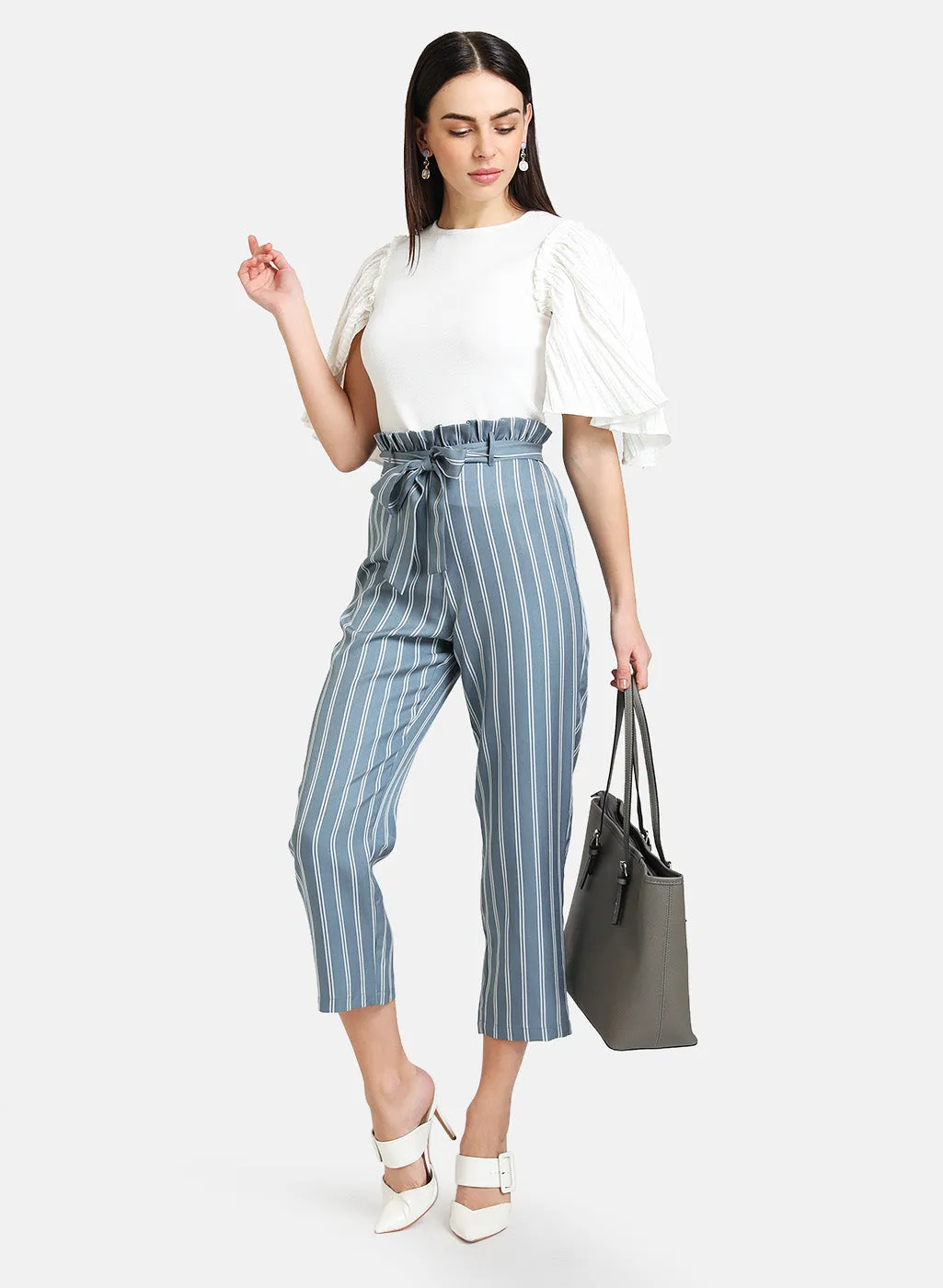 Paper Bag Striped Trouser