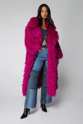 Petite Premium Textured Fur Coat