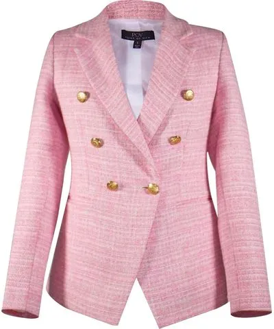 Point of View Label Women's Pink / Purple Eternal Double Breasted Tweed Jacket