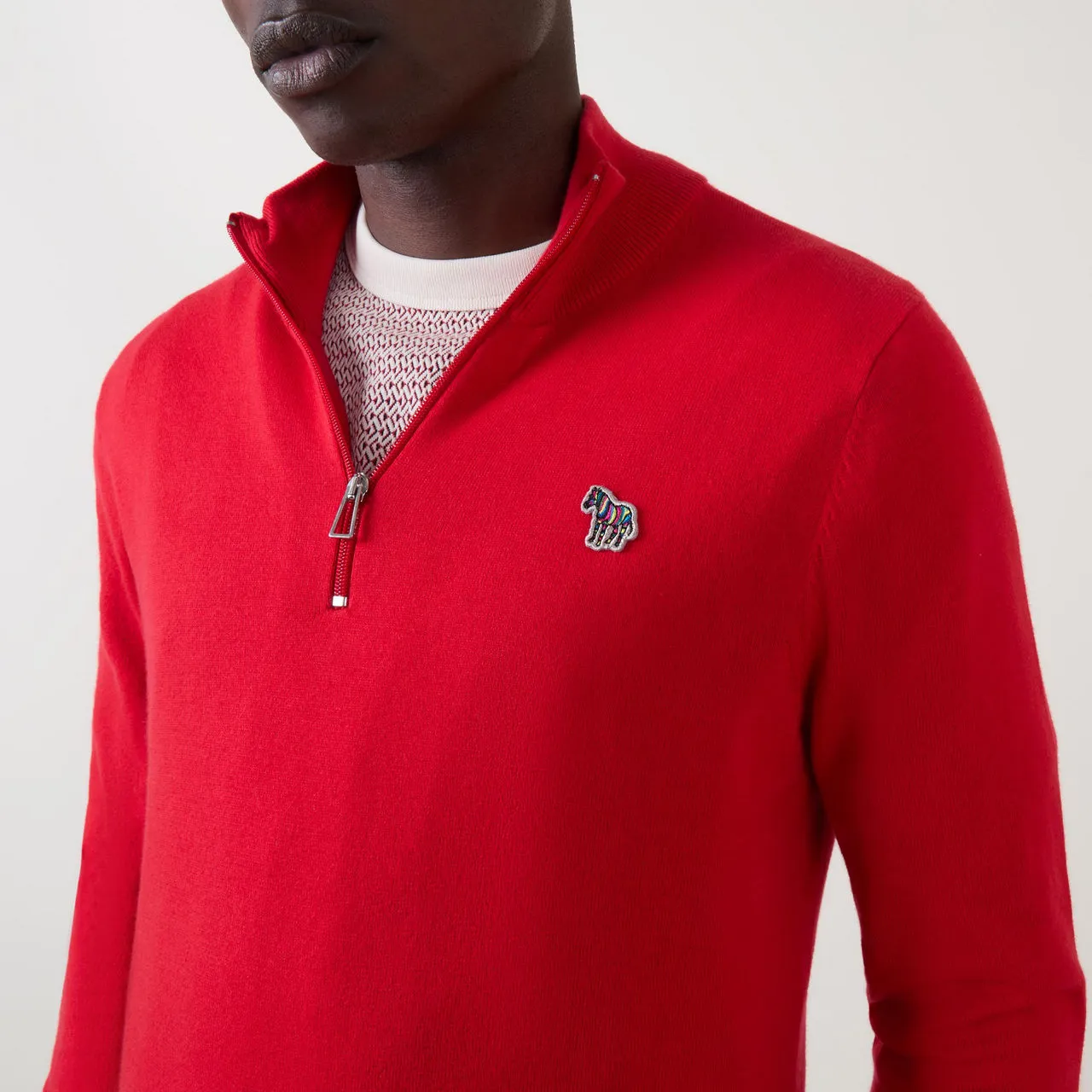 PS PAUL SMITH Zebra Half-Zip Sweater - Red