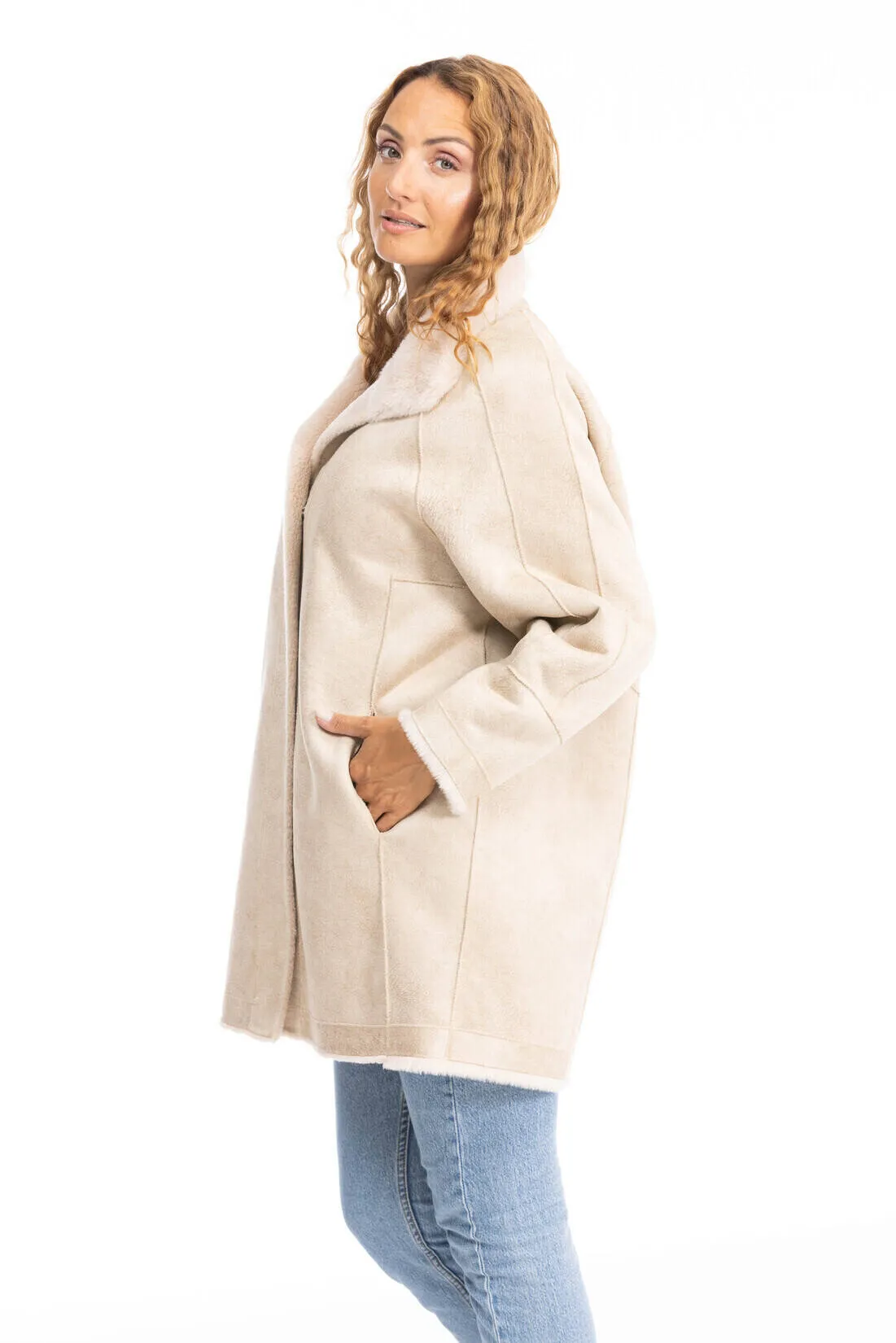 Reversible coffee wool coat 64544