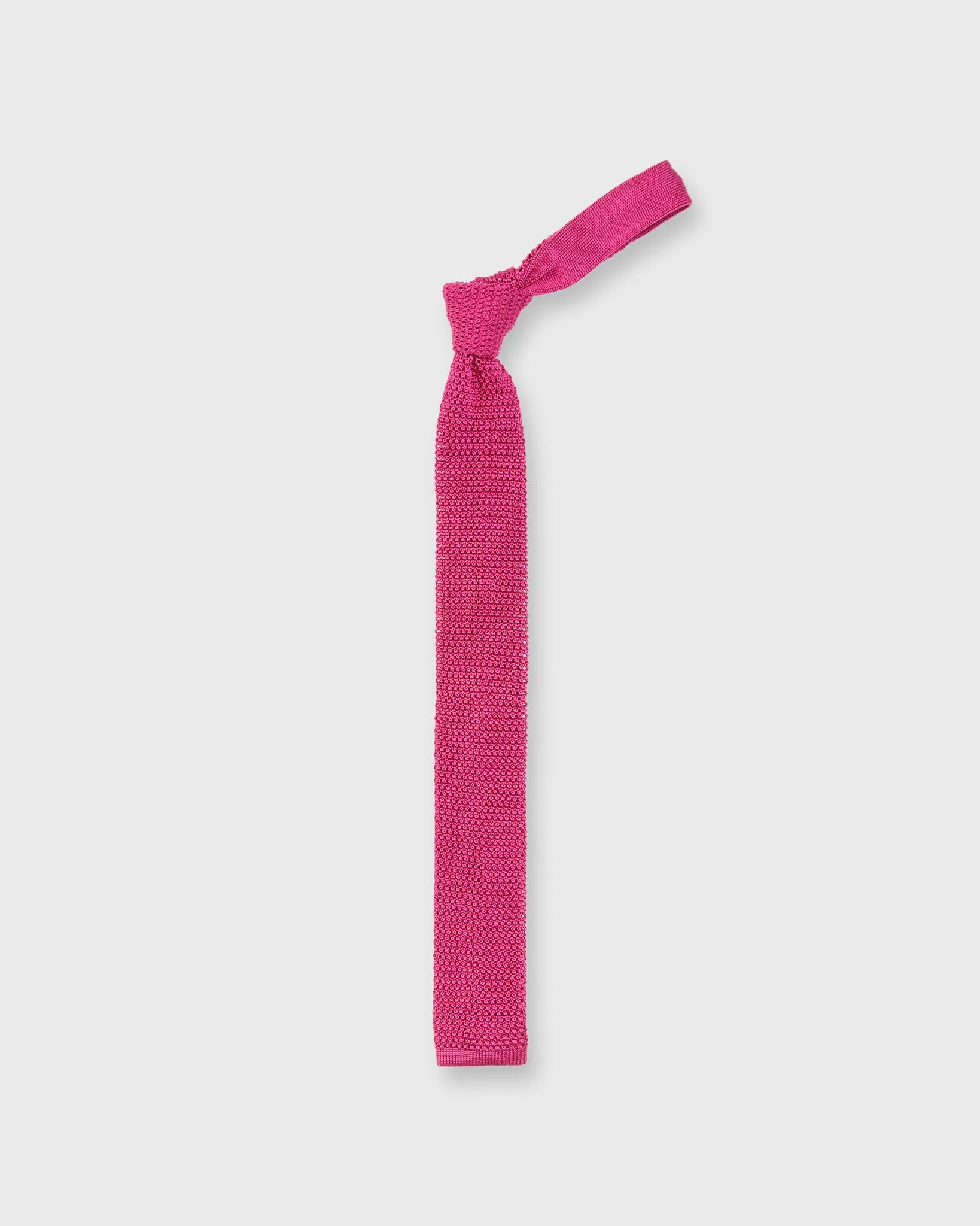 Silk Knit Tie in Fuchsia