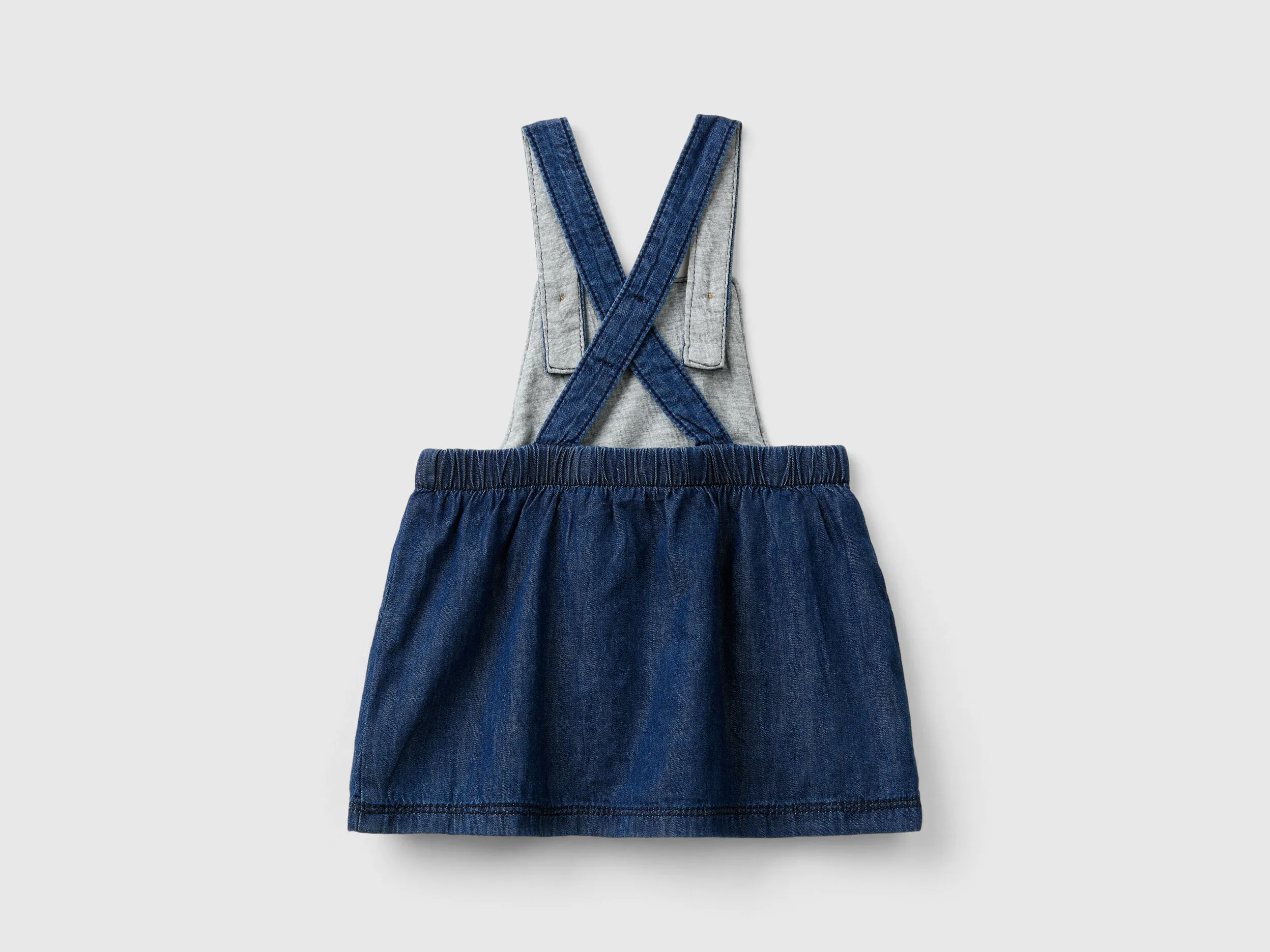 Skirt overalls in chambray - Blue | Benetton