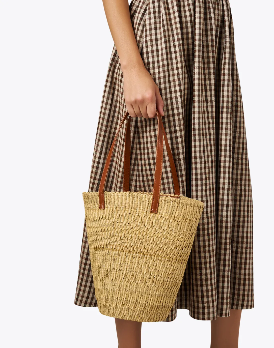 Solana Leather Trim Straw Bag