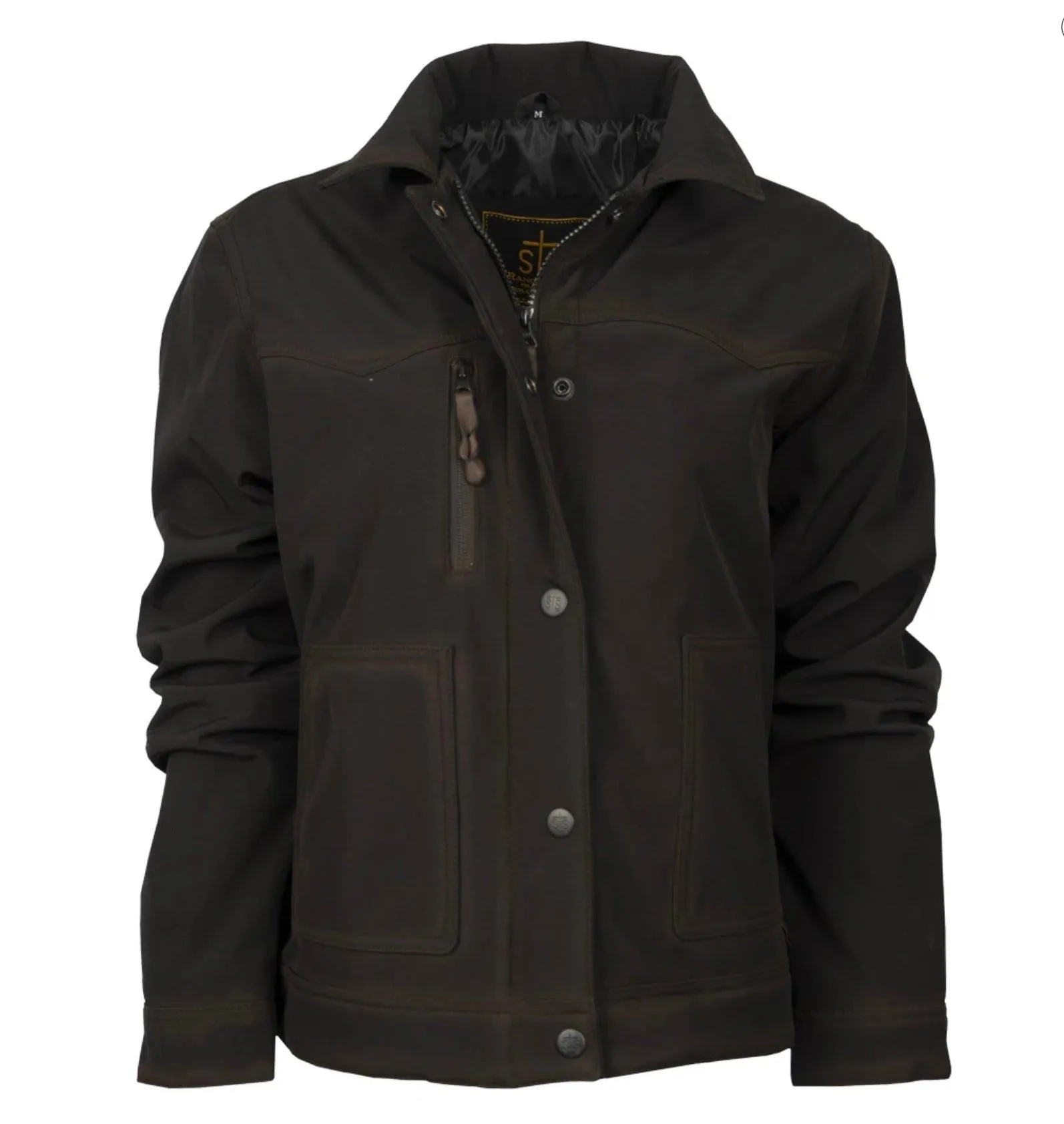 STS Ranchwear Ladies Spilled Whiskey Enzyme Black Softshell Jacket STS9422