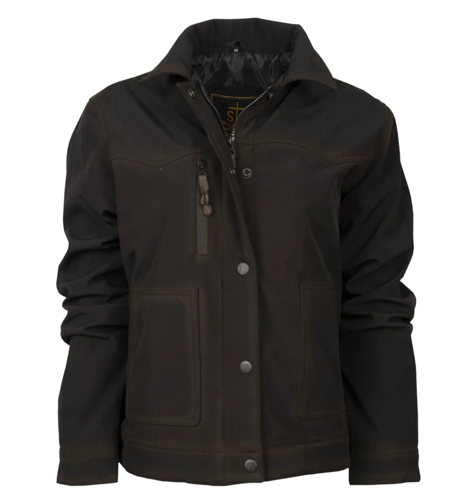 STS Ranchwear Ladies Spilled Whiskey Enzyme Black Softshell Jacket STS9422