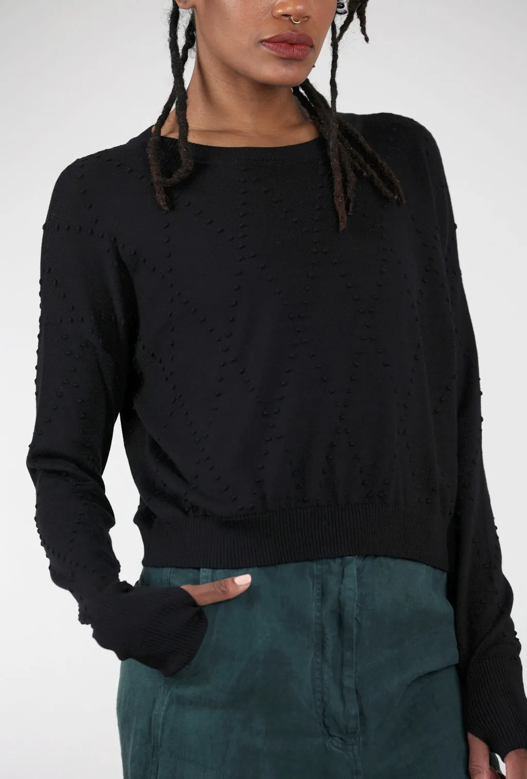 Swiss Dot Sweater, Black