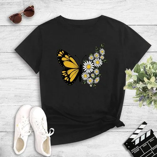 T-shirts Simple Style Butterfly