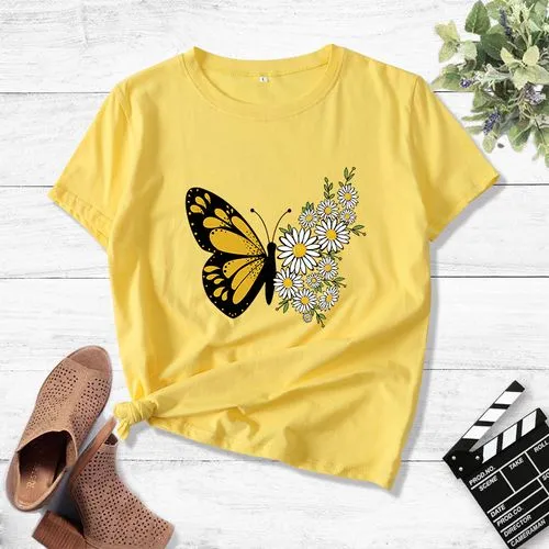 T-shirts Simple Style Butterfly