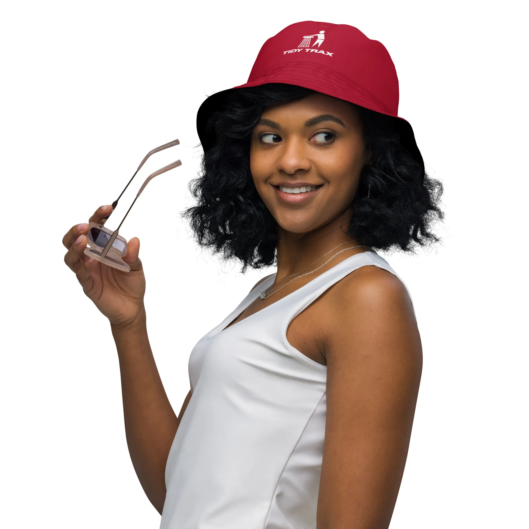 Tidy Red & White Reversible Bucket Hat