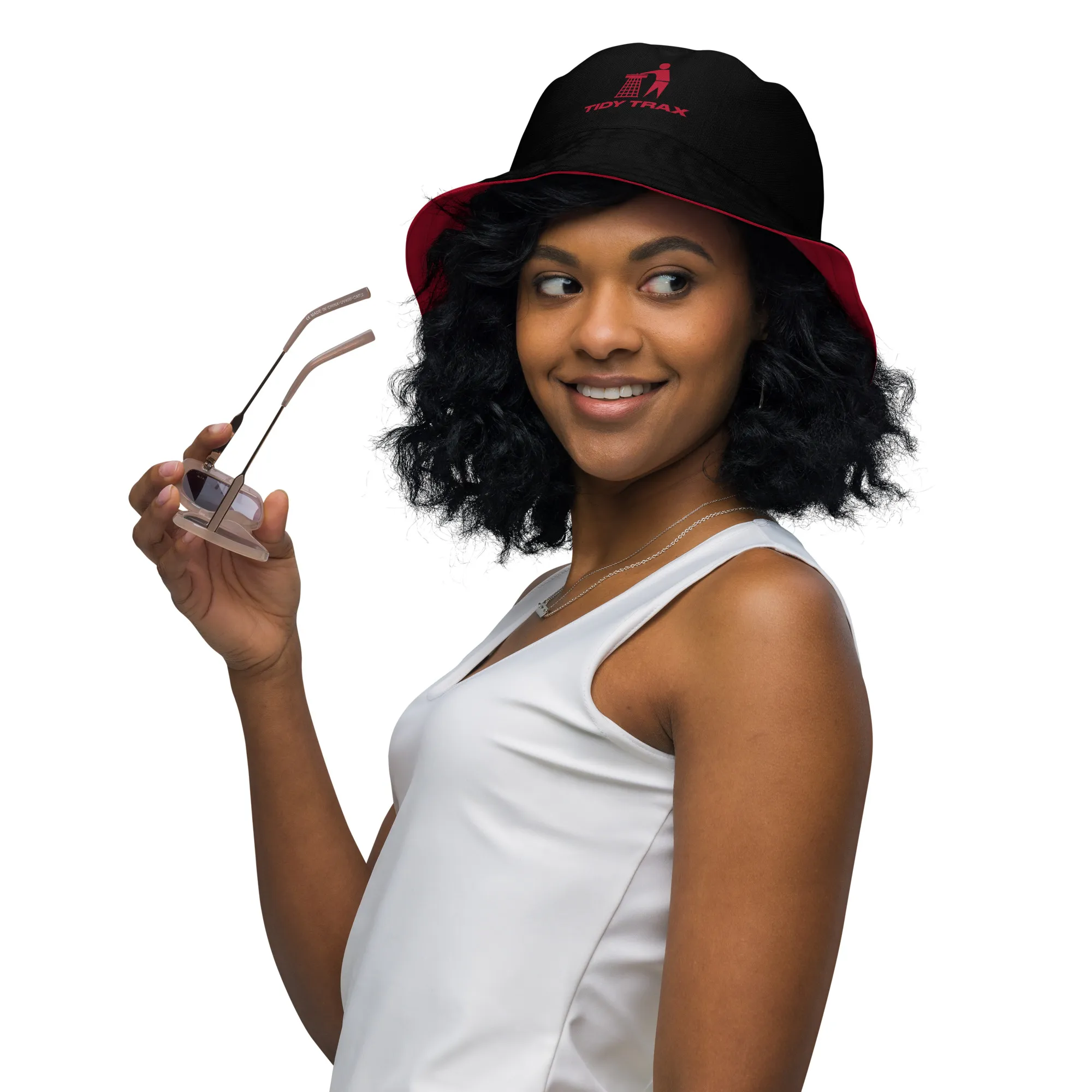 Tidy Red & White Reversible Bucket Hat