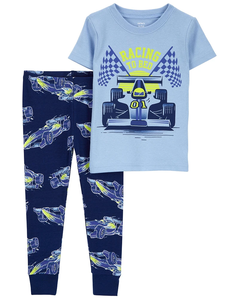 Toddler 1-Piece Racing 100% Snug Fit Cotton Pajamas