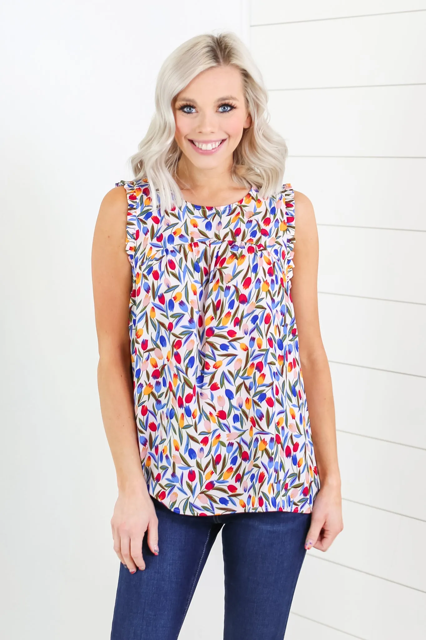 Tulips Ruffle Top - 2 Colors