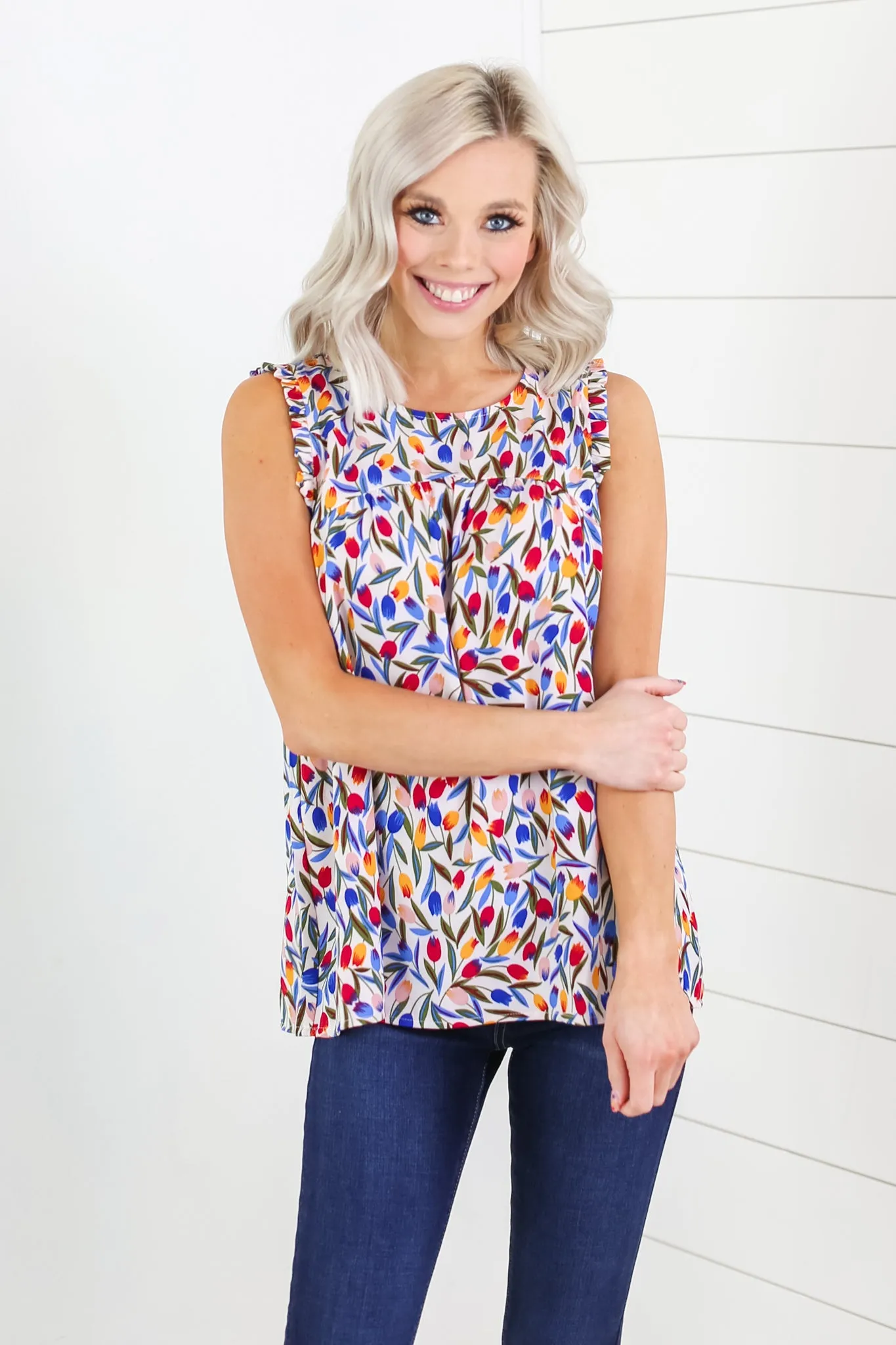 Tulips Ruffle Top - 2 Colors