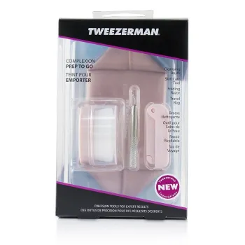 Tweezerman Complexion Prep To Go Set: Cleansing Brush + Skin Care Tool + Folding Razor + Travel Bag 3pcs + 1 Bag -6%