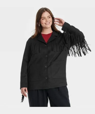 Universal Thread Women's Fringe Jacket - Universal Thread™ Black