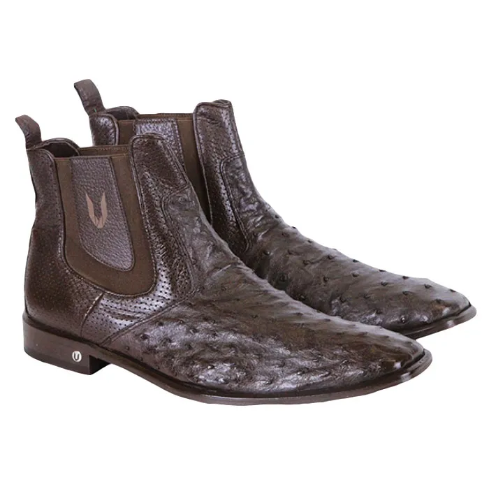 Vestigium Ostrich Chelsea Boots Brown