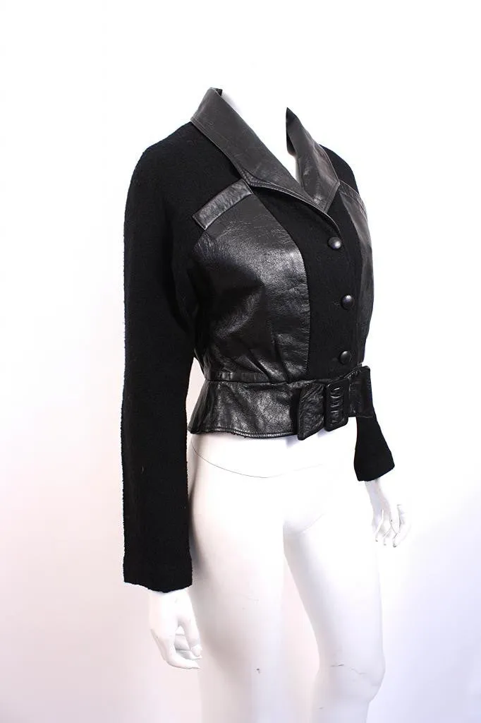 Vintage 70's Wool & Leather Jacket