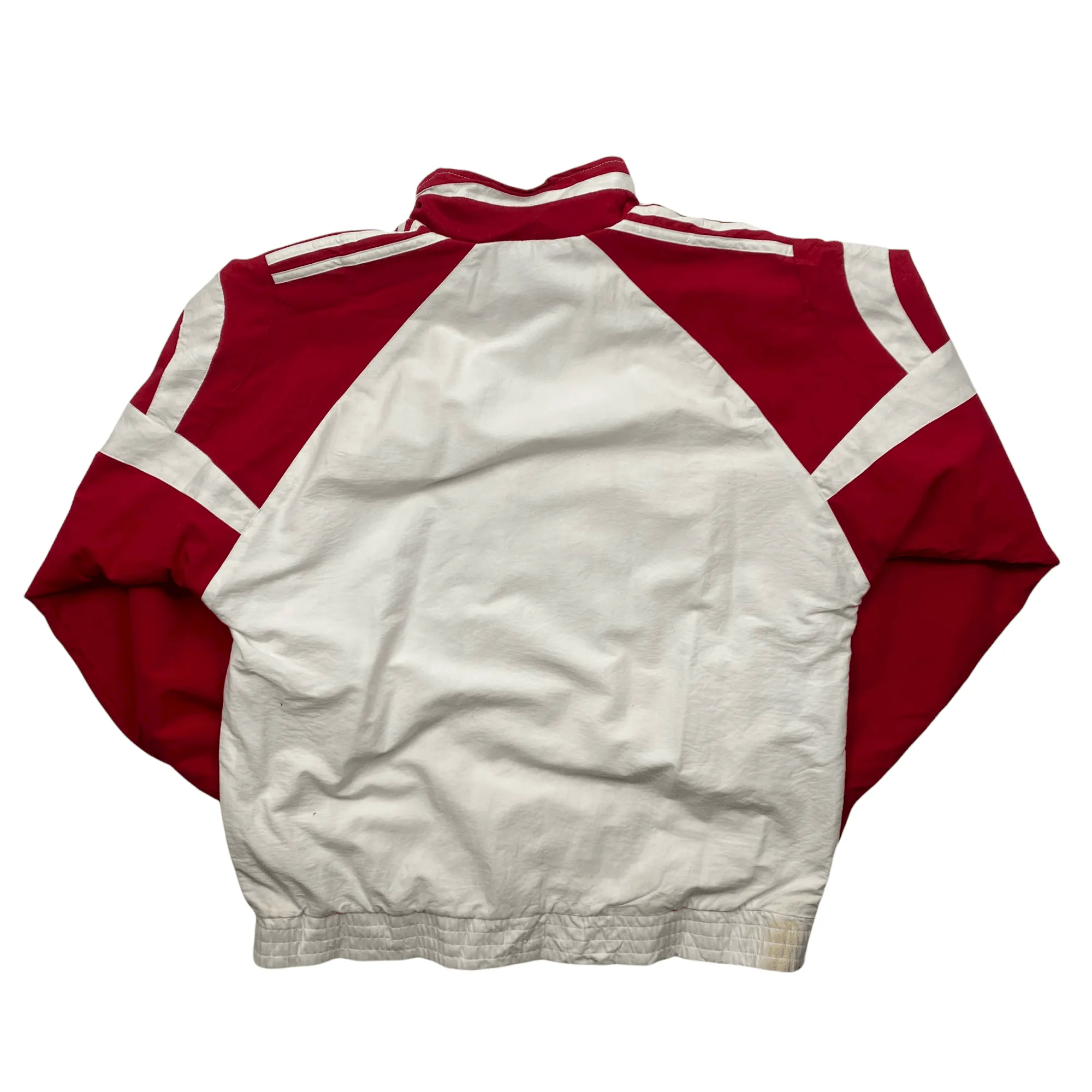 Vintage 90s White + Red Adidas Spell-Out Jacket - Large