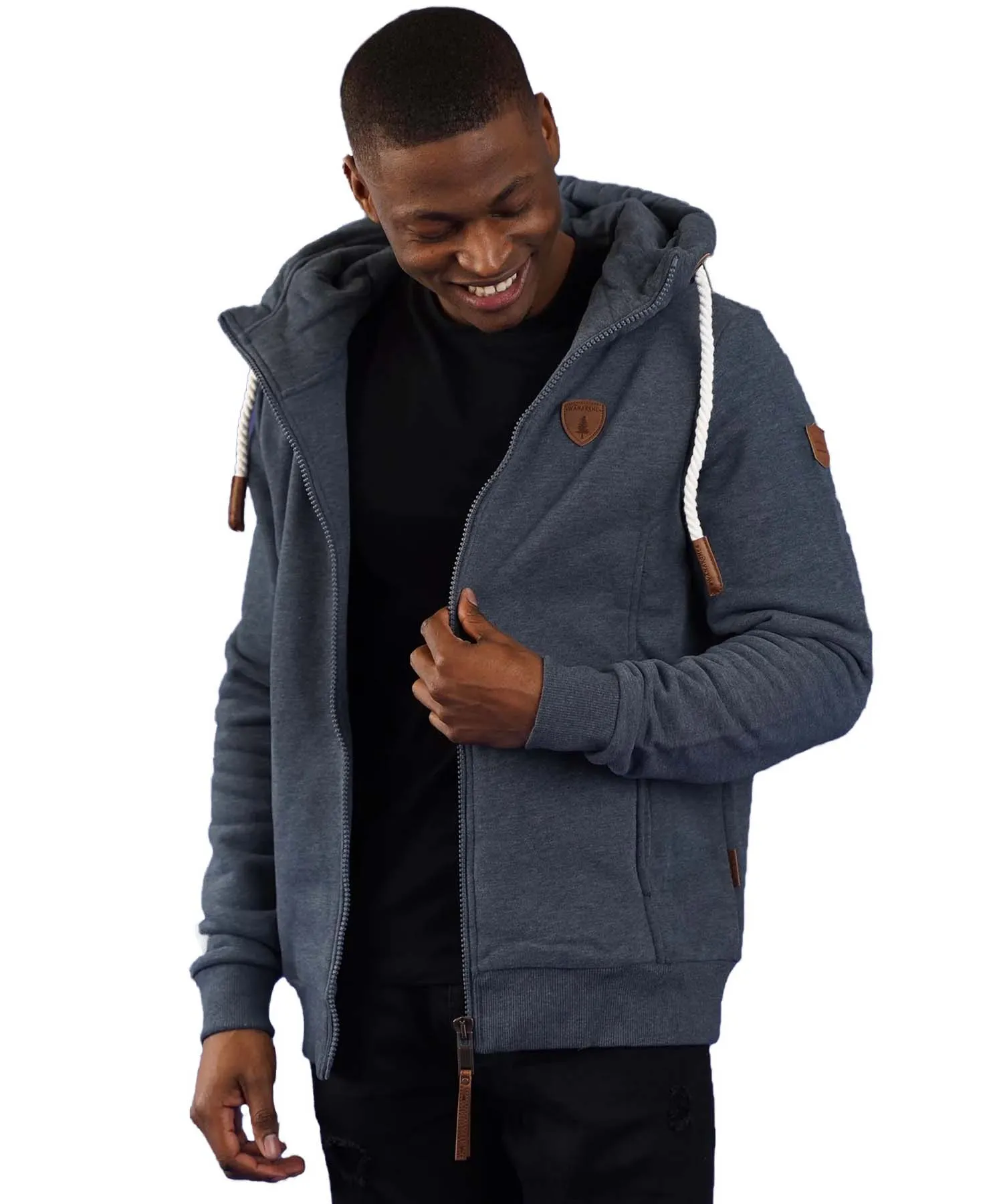 Wanakome Men’s Zeus Zip Hoodie – Dark Heather Gray