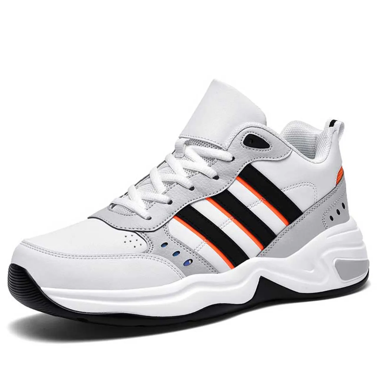 White triple stripe sport shoe sneaker 2519