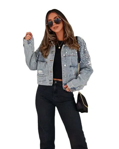 Women's Casual Solid Color Single Breasted Coat Denim Jacket