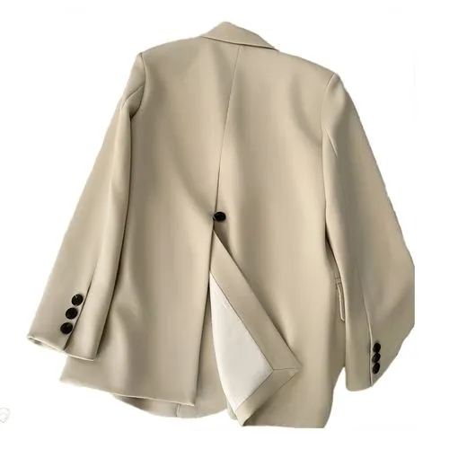 Women's Coat Long Sleeve Blazers Pocket Elegant Simple Style Solid Color