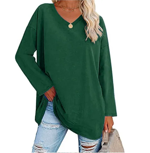 Women's T-shirt Long Sleeve T-Shirts Casual Solid Color