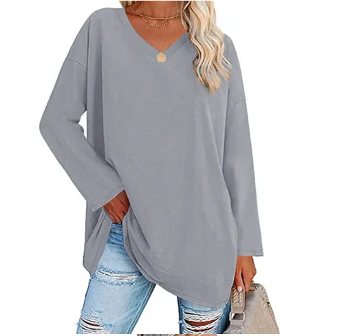 Women's T-shirt Long Sleeve T-Shirts Casual Solid Color