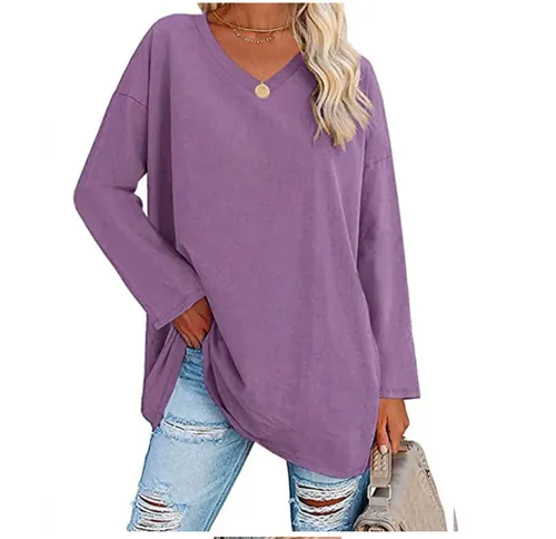 Women's T-shirt Long Sleeve T-Shirts Casual Solid Color