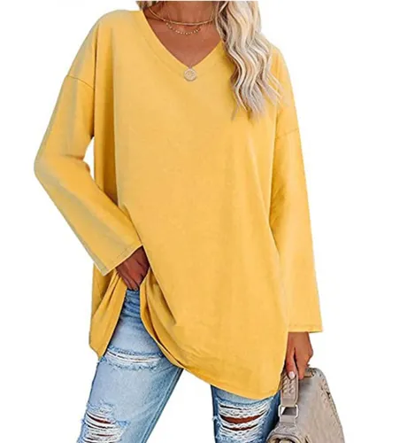 Women's T-shirt Long Sleeve T-Shirts Casual Solid Color