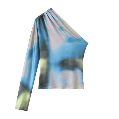 Women's T-shirt Long Sleeve T-Shirts Sexy Tie Dye