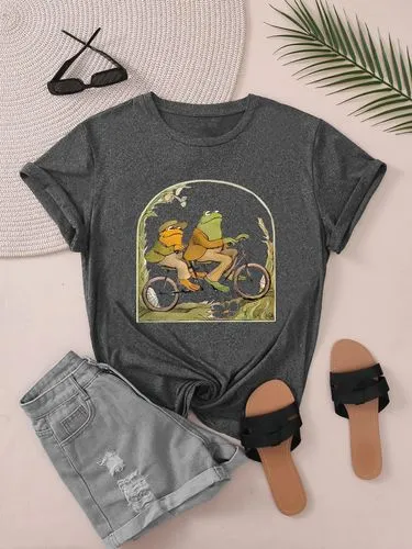 Women's T-shirt Short Sleeve T-Shirts Casual Frog